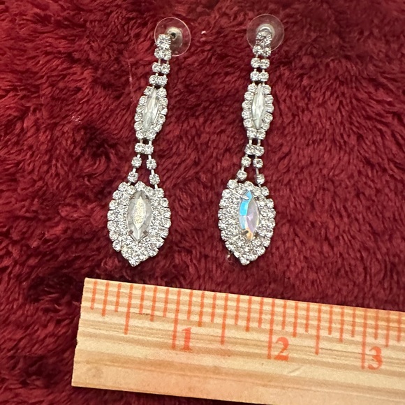 Rhinestone earrings 2.7” length - Picture 3 of 4